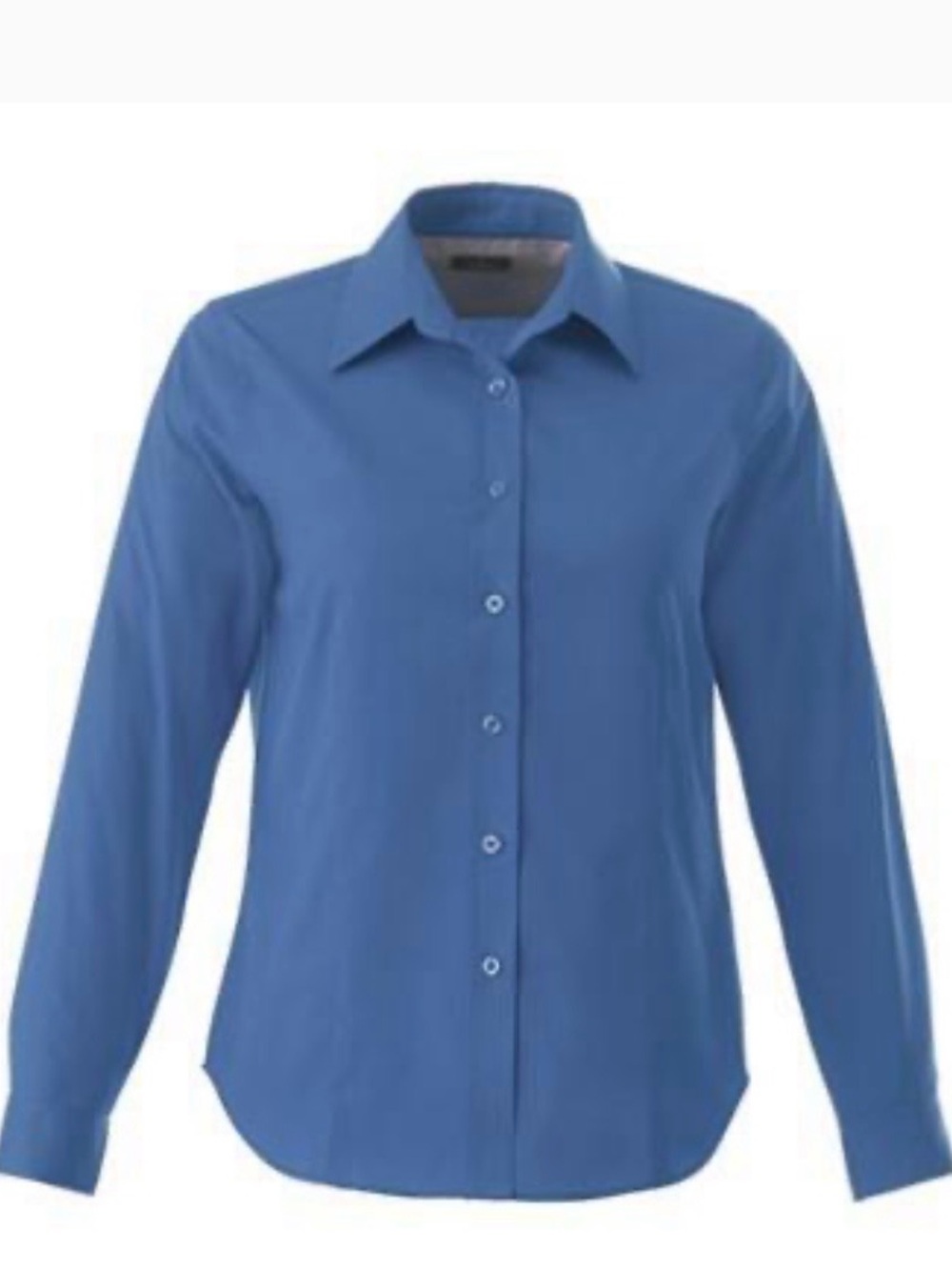 Women’s blue button down dress shirt
